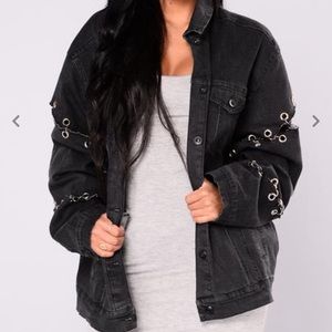 One I Want Denim Jacket in Black from Fashion Nova